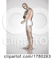 Poster, Art Print Of 3d Male Figure Holding His Arm In Pain