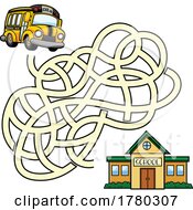 Poster, Art Print Of Cartoon School Bus Maze Game