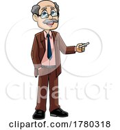 Cartoon Male Teacher Holding Chalk by Hit Toon