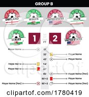 Poster, Art Print Of Football Match Details And Team Badges For Group B