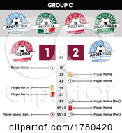Poster, Art Print Of Football Match Details And Team Badges For Group C