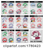 Poster, Art Print Of Team Badges For All Countries In Football Tournament