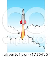 Rocket Launching And Flying Into The Blue Sky by cidepix