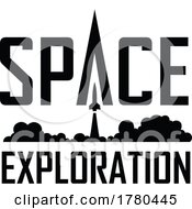 Poster, Art Print Of Space Exploration Black Logo