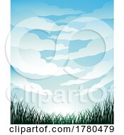 Poster, Art Print Of Fisheye View Of Clouds And Grass