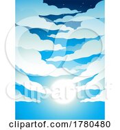Poster, Art Print Of Cloudy Blue Sky With Bright Moon Light