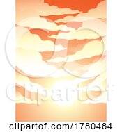Poster, Art Print Of Cloudy Orange Sky With Bright Sun Light