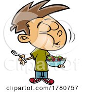 Cartoon Boy Eating A Word Salad