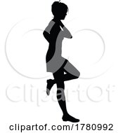 Woman Leaning Against Wall Silhouette