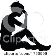 Woman Relaxed Sitting Thinking Silhouette