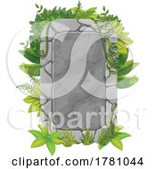 Stone Tablet Sign And Foliage by Vector Tradition SM