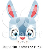 Rabbit Kawaii Square Animal Face Emoji Icon Button Avatar by Vector Tradition SM