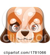 Poster, Art Print Of Dog Kawaii Square Animal Face Emoji Icon Button Avatar
