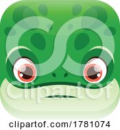 Poster, Art Print Of Frog Kawaii Square Animal Face Emoji Icon Button Avatar