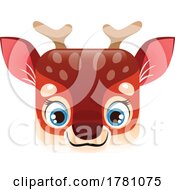 Poster, Art Print Of Deer Kawaii Square Animal Face Emoji Icon Button Avatar