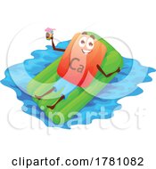 Calcium Micro Nutrient Mascot Floating In A Pool by Vector Tradition SM