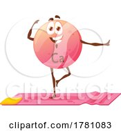 Poster, Art Print Of Calcium Micro Nutrient Mascot Doing Yoga
