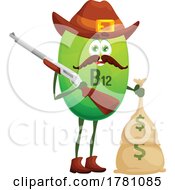 Poster, Art Print Of B12 Micro Nutrient Mascot Bank Robber
