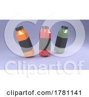 Poster, Art Print Of 3d Juice Bottles On A Shaded Background