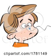 Poster, Art Print Of Cartoon Boy With A Bug On His Nose