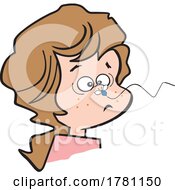 Cartoon Girl With A Bug On Her Nose