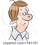 Cartoon Man With A Bug On His Nose