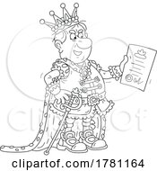Poster, Art Print Of Cartoon Angry King Reading A Document