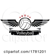 Poster, Art Print Of Winged Volleyball Design