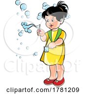 Poster, Art Print Of Girl Making Bubbles
