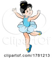 Ballerina Dancing In A Blue TuTu