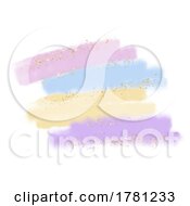 Poster, Art Print Of Pastel Coloured Watercolour And Glitter Background