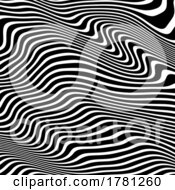 Black And White Wavy Lines Abstract Art