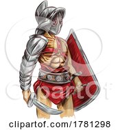Roman Gladiator Soldier With Sword And Shield
