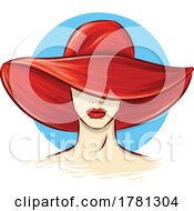 Poster, Art Print Of Beautiful Woman With Red Hat