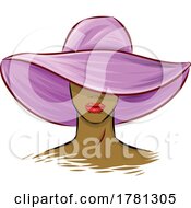 Poster, Art Print Of Beautiful Woman With Purple Hat