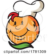 Meatball Cartoon With Chef Hat Mascot Character Vector