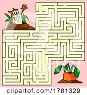 Poster, Art Print Of Maze Of A Gopher To A Carrot