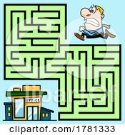 Maze Of A Late Businessman To An Office by Hit Toon