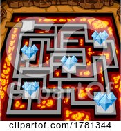 Poster, Art Print Of Maze Game With Lava And Diamonds