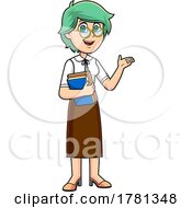 Cartoon Female Teacher Or Librarian Presenting by Hit Toon