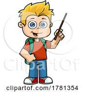 Poster, Art Print Of School Boy Using A Pointer Stick