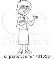 Cartoon Female Teacher Or Librarian Presenting