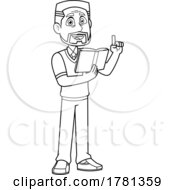 Cartoon Male Teacher Reading From A Book