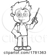 Poster, Art Print Of School Boy Using A Pointer Stick