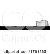 Poster, Art Print Of Soccer Football Pitch Field And Goal Silhouette