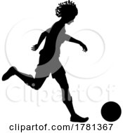 Poster, Art Print Of Black Woman Soccer Football Player Silhouette