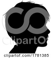 Poster, Art Print Of Child Kid Head Face Silhouette Profile