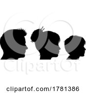Poster, Art Print Of Family Silhouettes Heads Child Woman Man Profile