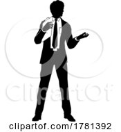 Poster, Art Print Of Business People Man With Clipboard Silhouette
