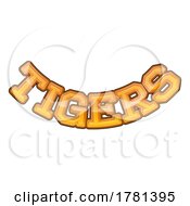 Tigers Sports Team Name Text Retro Style